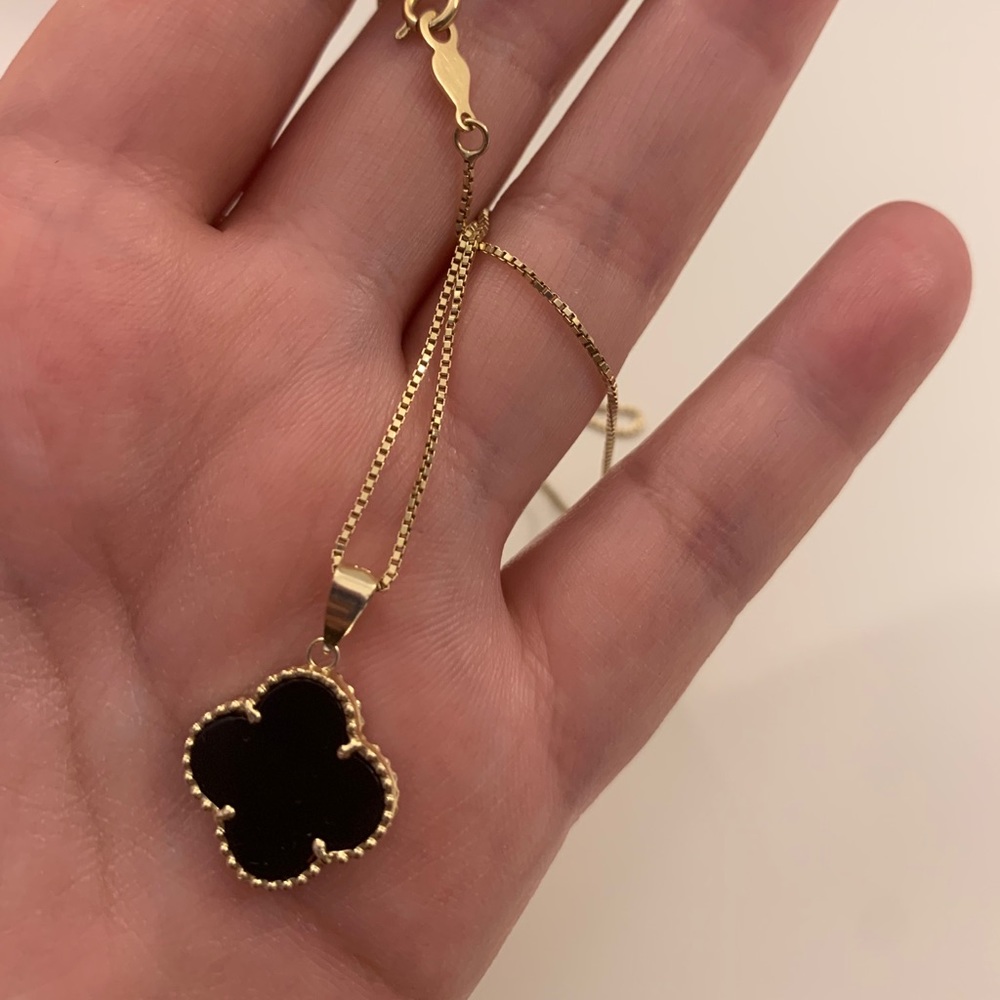 Real 14k clover alhambra necklace
